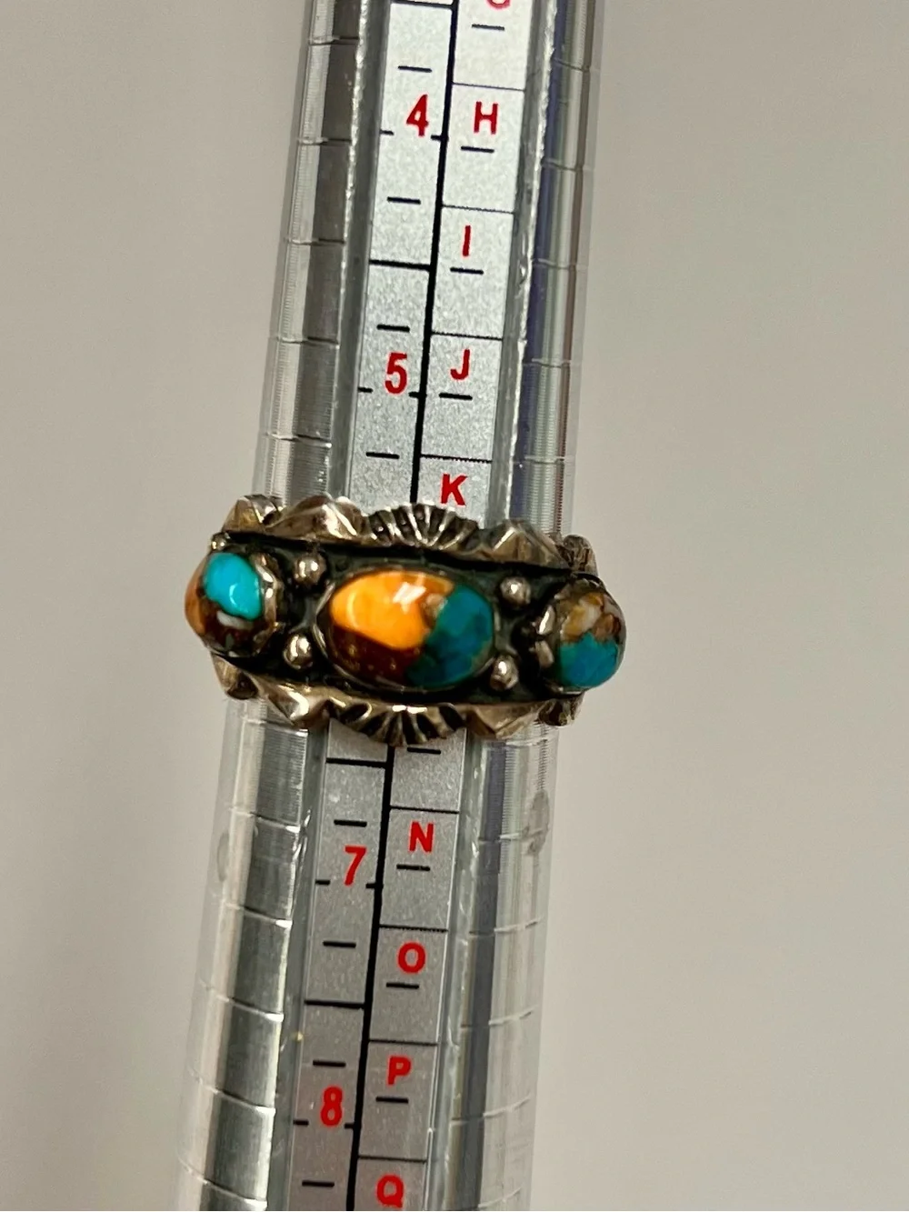 Spiny Turquoise Dahlia Ring Sterling Silver